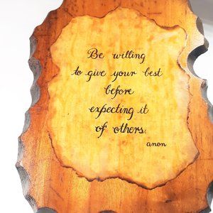 VINTAGE WOOD PLAQUE ART-HANDCRAFTED